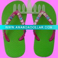 Wholesale Girl's PE Flip flop Rhinestone slippers