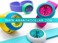 Wholesale kids waterproof silicone slap quartz watch