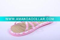Wholesale Promotion PE/EVA Straw Mat Slipper Flip Flop