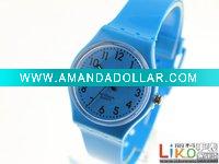 Wholesale Fashion Plastic Watches with blue plastic case and blue plastic strap FAS0092