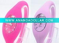 Wholesale fluorescence tourmaline power minus ion health bracelet sports silicone watch