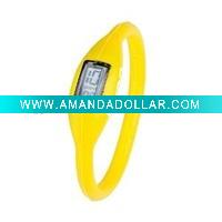 rubber sports watch yellow