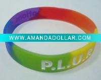 Wholesale hotest Silicone Bangle with Colorful Printing, Customized Designs are Accepted