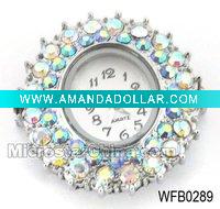 Watch Face With Colorful Rhinestone Beads