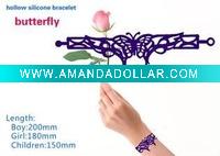 Wholesale Hot Fashion Butterfuly Silicone Hollow Band