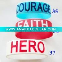 Wholesale debossed ,embossed silicone bracelet
