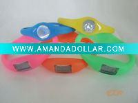 Wholesale Hot Power Silicone Bracelet with ion watches(Orange)