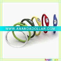 Wholesale fluorescent ion sports health silicone watch