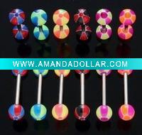 Wholesale 6 color acrylic ball 316 steel body jewelry