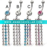 Wholesale Fancy Jeweled Belly Rings,316LVM Bdoy Jewelry Piercing Navel Ring