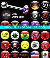 Wholesale fashion 316L stainless steel with lovely pattern barbell body piercing tongue jewelry