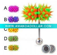 Wholesale new fashion Silicone ball tongue ring body barbell piercing jewelry