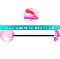 Wholesale pink purple acrylic half ball barbell Body Jewelry