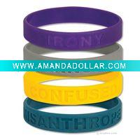 Debossed Silicone Rubber Bracelets