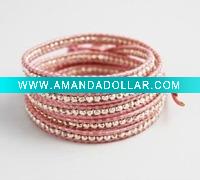 Wholesale leather beads wrap bracelets