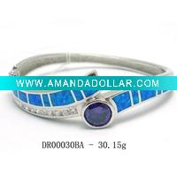 Wholesale Wholesale beautiful opal Bangles 925 silver jewellryDR00030BA