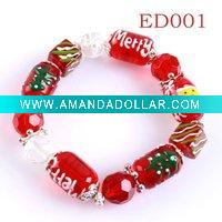 Wholesale 2011 Fashion Christmas Day Hand-painted beads bracelet