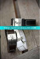 Wholesale causal with line pu/genunie leather men's bracelet