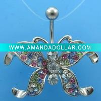 Wholesale 316L surgical stainless steel body jewelry,body piercing jewelry belly rings,crystal belly ring