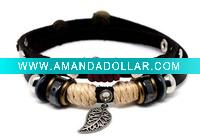 rocking style leather bracelet E0076
