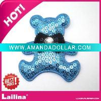 Wholesale Blue sequined fabric brooch