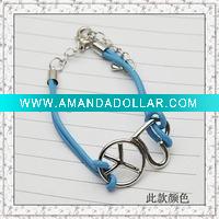 Wholesale 2011 hot sales fashion leather bangle and bracelet