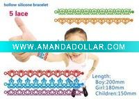 Wholesale 2011 new fashion design promotional pretty adults&children customised hollow fashionable silicone bracelet