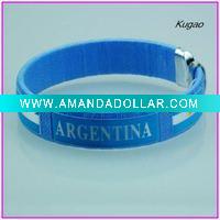 Wholesale Argentina sport knitting bracelet with flag for promotion