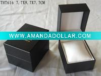 black leatherette watch box