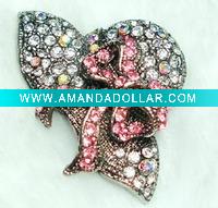 Wholesale Fashion alloy brooch with rhinestone
