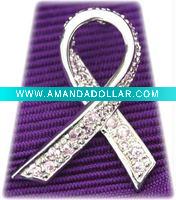 Wholesale breast cancer brooch, pink ribbon jewelry