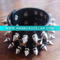 Wholesale Fashion Beaded bracelet/Studs Pu Punk wristband/Rock Leather Bracelets