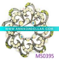 Wholesale 2010 fashion crystal flower brooch(MS0395)