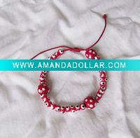 Wholesale Cord beaded Lucky Eyes Wood Beads Bracelet