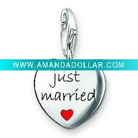 Wholesale Hearted charms for charm braclet and kids jewelry and promotion gift