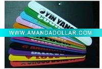 Wholesale 2011 Colorful printing silicone slap wristbands,hot sale now!!