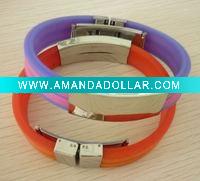 Wholesale 2011 Fashion metal silicone bracelet