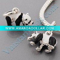 Silver Plated Enamel Charm Duck Shape UC199