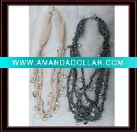 fashion popular long fabric beaded long necklace