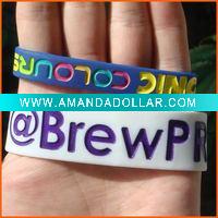 silicone colour filled bracelet
