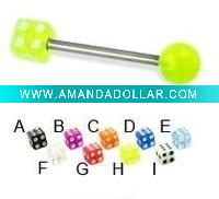 Wholesale Arcylic Dice Tongue Barbell Piercings(WS737)