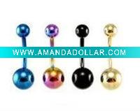Wholesale titaniaing colourful body jewelry navel ring jl-730