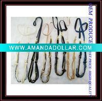 Wholesale fashion popular long fabric rosary beaded long necklace