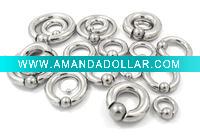 Wholesale big size captive beaded ring body jewelry body piercing jewelry