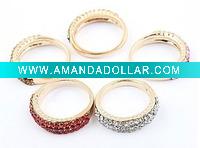 Wholesale fashion jewelry alloy rhinestones finger ring