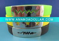 Wholesale silicone bracelets with metal