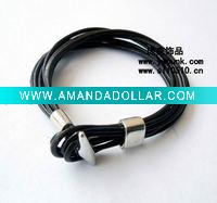 Wholesale Cowhide Round Leather Bracelet
