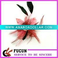 Wholesale unique flower brooches with feather