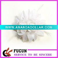 Wholesale unique flower brooches with feather