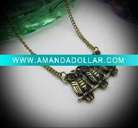3pcs Owl Pendant Necklace